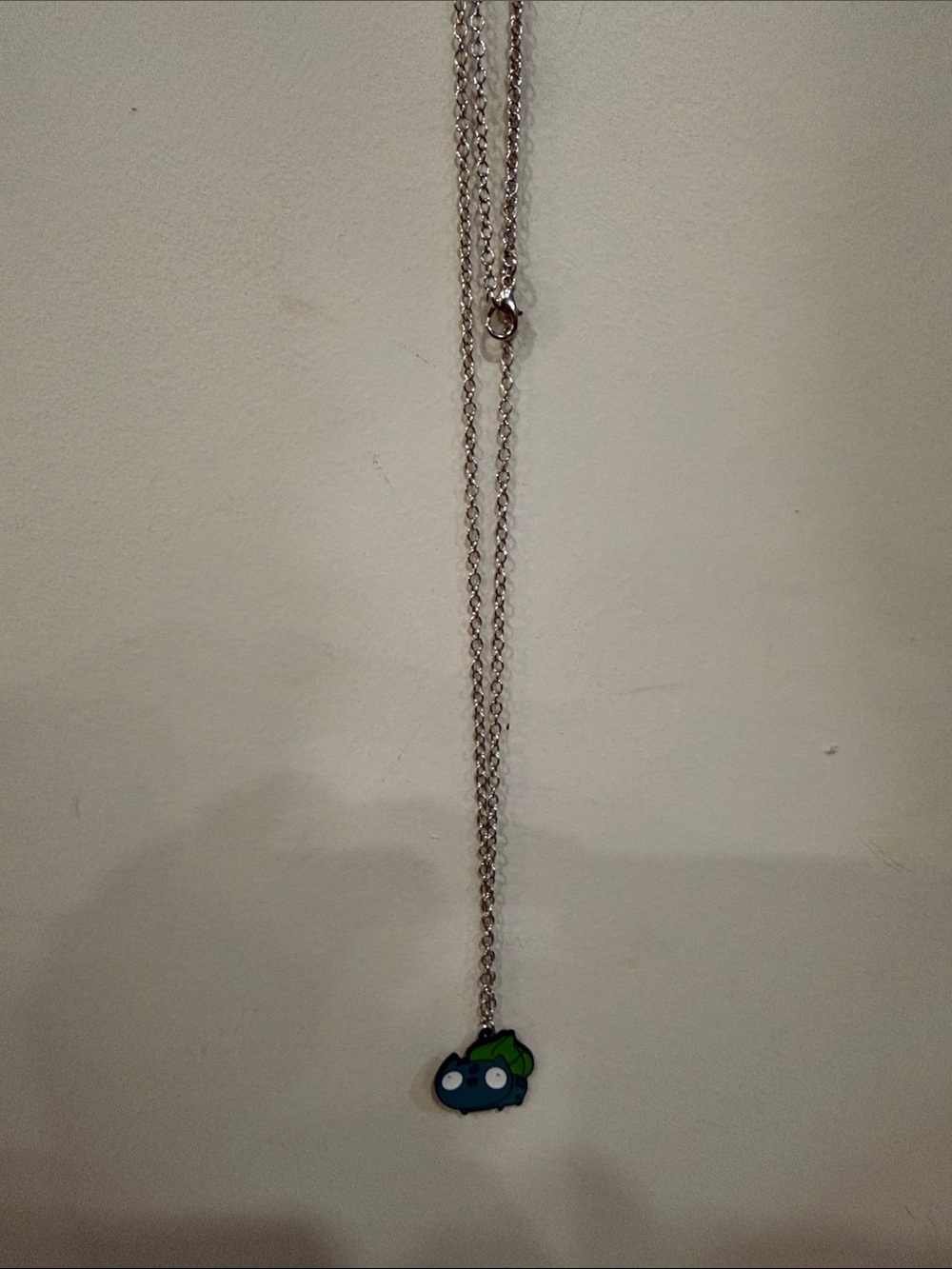 Cute Bulbasaur Charm Necklace - Green Accent